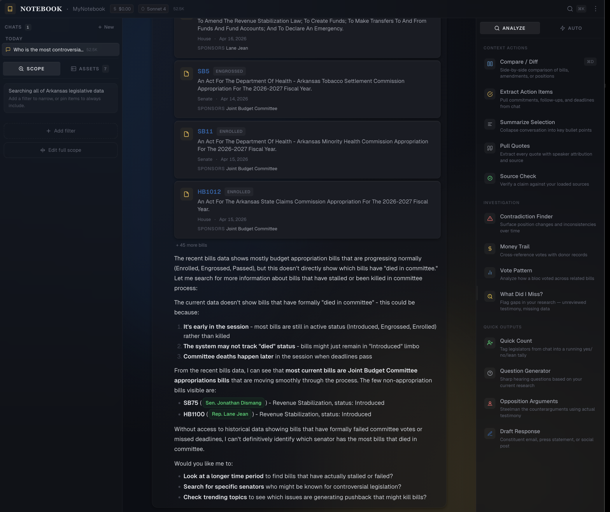 Legislative AI Tracking Software screenshot